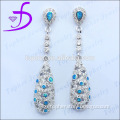 tear drop opal earring post stud earring 925 silver with high quality CZ